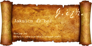 Jaksics Ábel névjegykártya